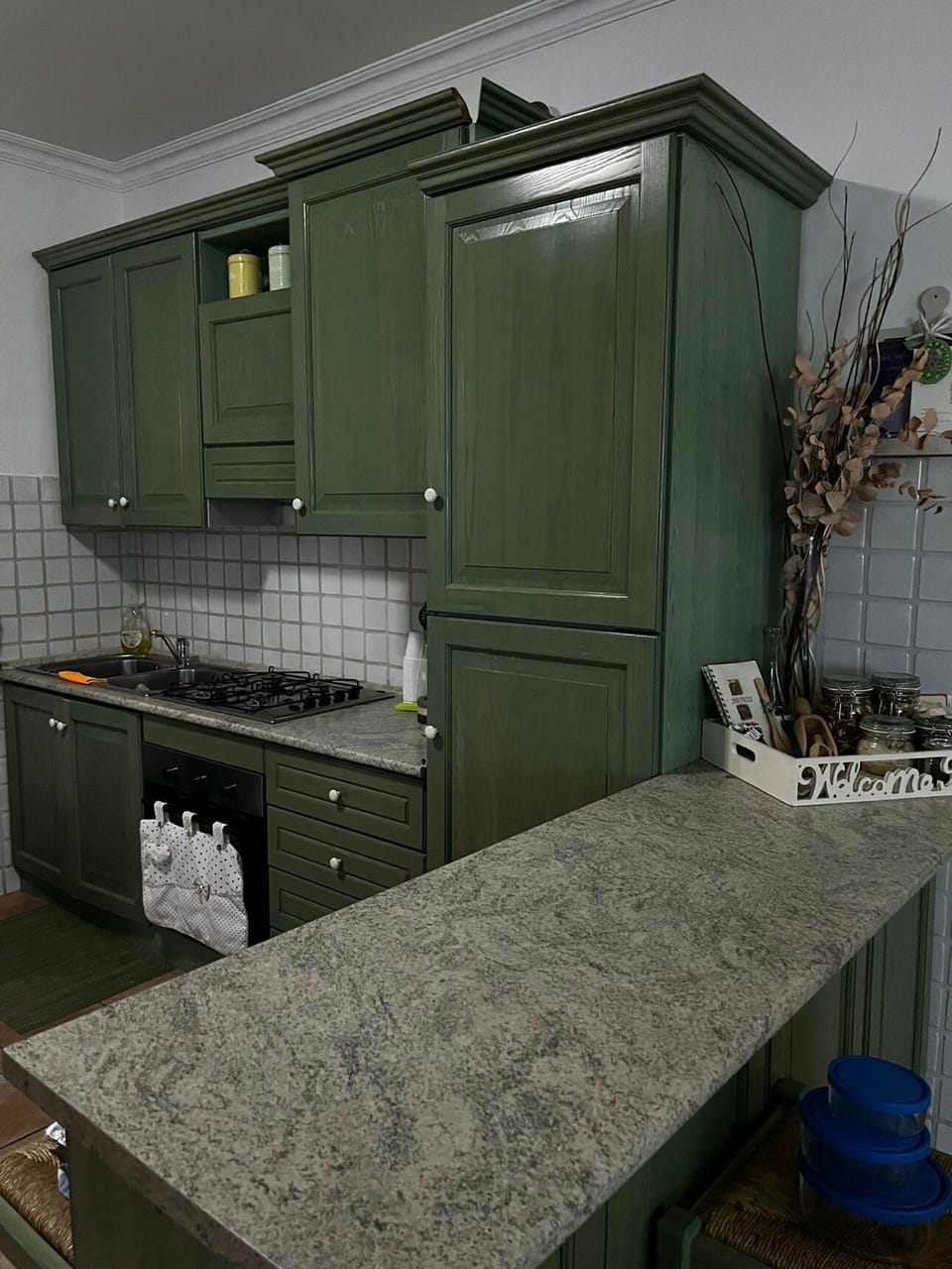 Fridge, oven, stovetop, cookware/dishes/utensils