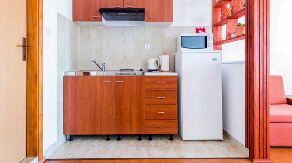 Studio (Guest House Fontana -  Studio Apartme) | Private kitchen | Fridge, microwave, stovetop, electric kettle