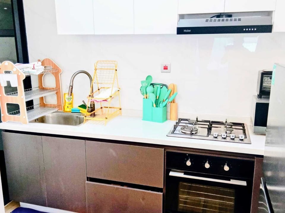 Classic Apartment, Balcony, City View | Private kitchen | Coffee/tea maker, microwave, oven, stovetop