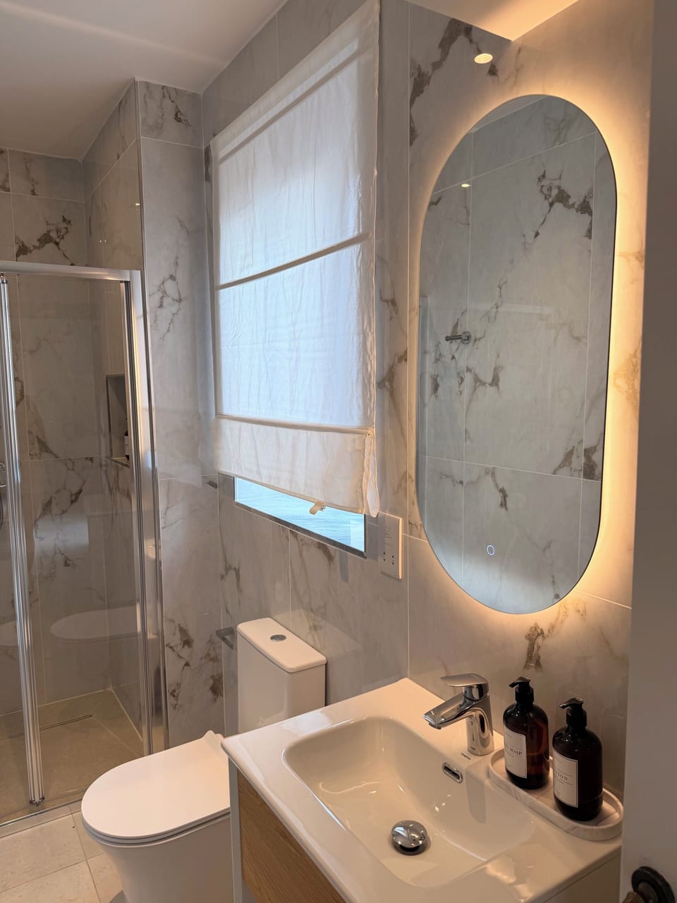 Classic Double Room, Partial Sea View | Bathroom | Shower, towels, soap, shampoo