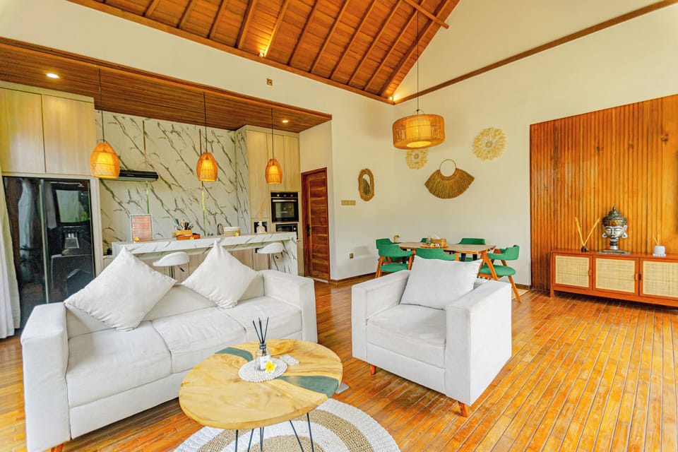 Villa, 2 Bedrooms, Pool View | Living area | 41-inch LED TV with digital channels