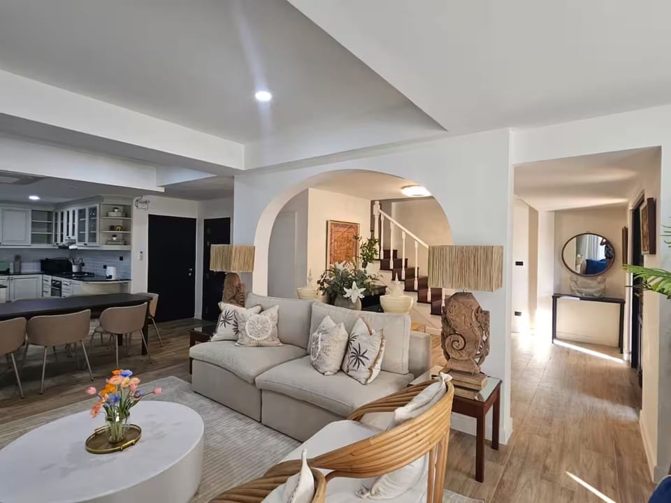Four-Bedroom Holiday Home | Living area | LED TV, foosball