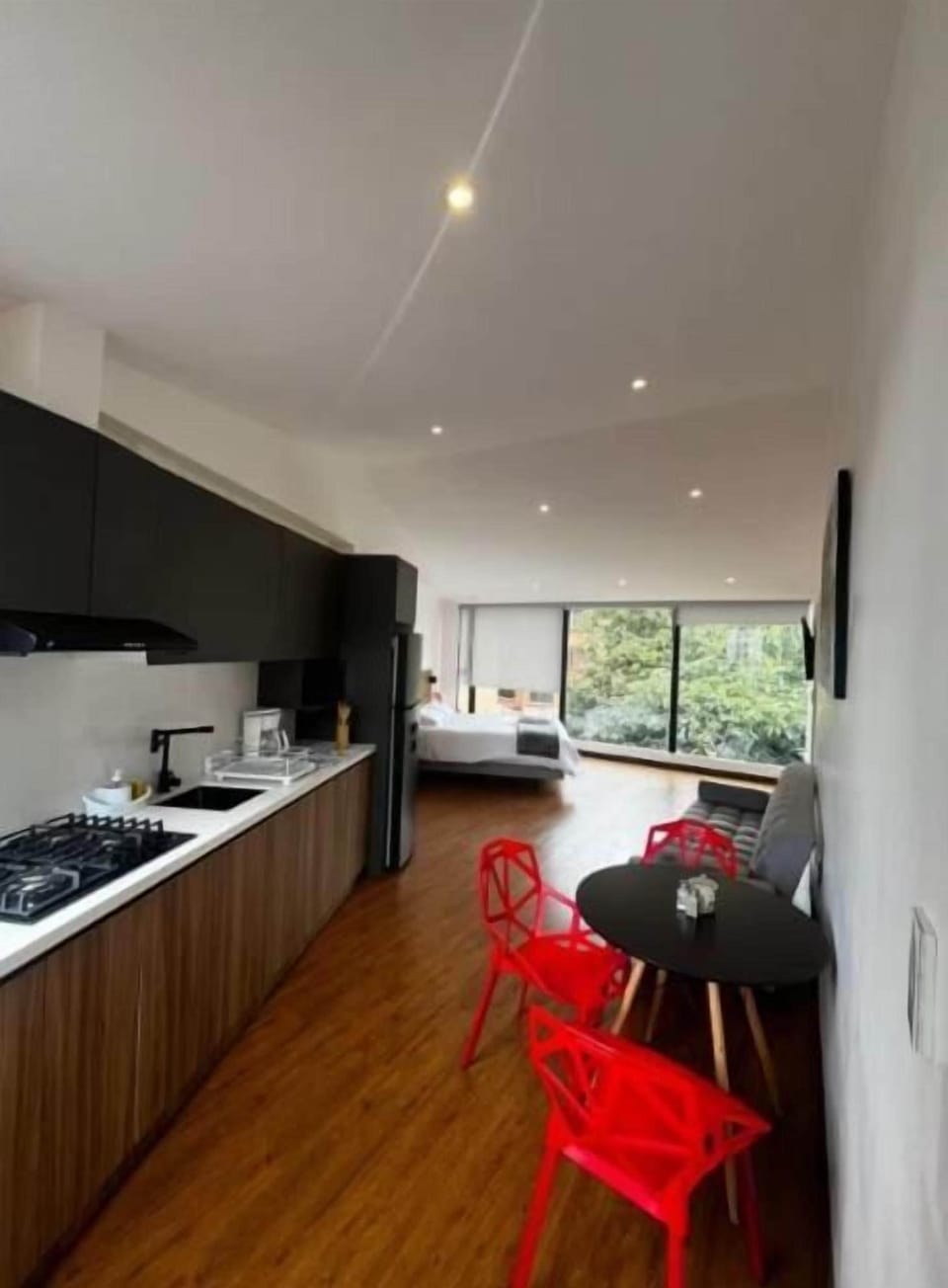 Deluxe Suite, Balcony, City View | Private kitchen | Fridge, microwave, oven, stovetop