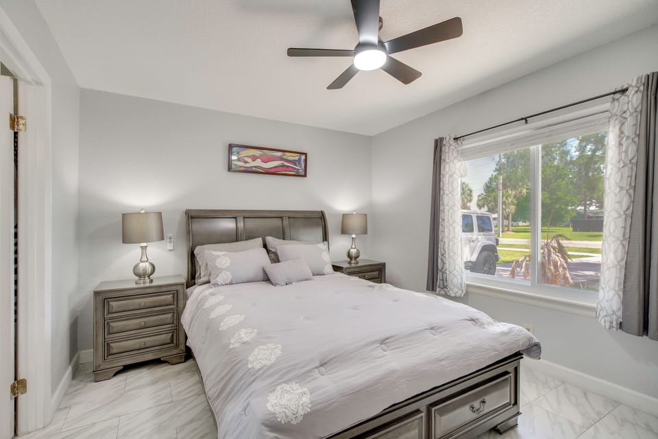 Large Yard, Porch! Pet-friendly Home in Palm Bay Cottage in Palm Bay