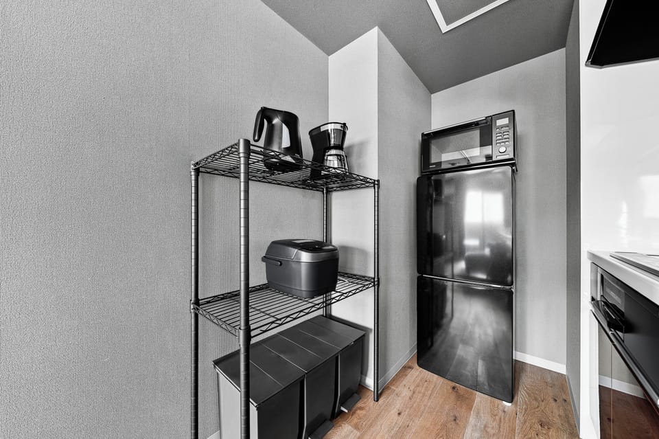 Apartment | Private kitchen | Fridge, microwave, stovetop, rice cooker