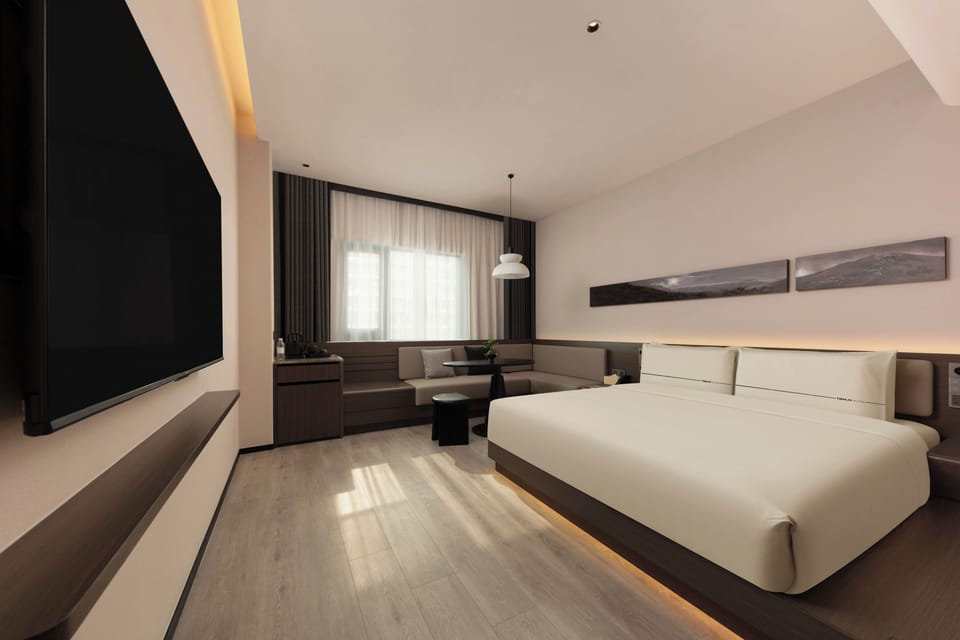 Premier Double Room, City View | Premium bedding, down comforters, memory foam beds, minibar (free items)