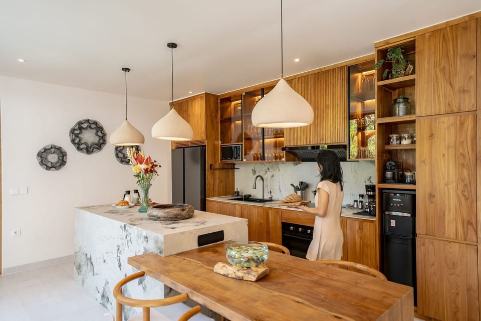 Deluxe Villa, 3 Bedrooms, Pool View | Private kitchen | Coffee/tea maker, fridge, microwave, oven