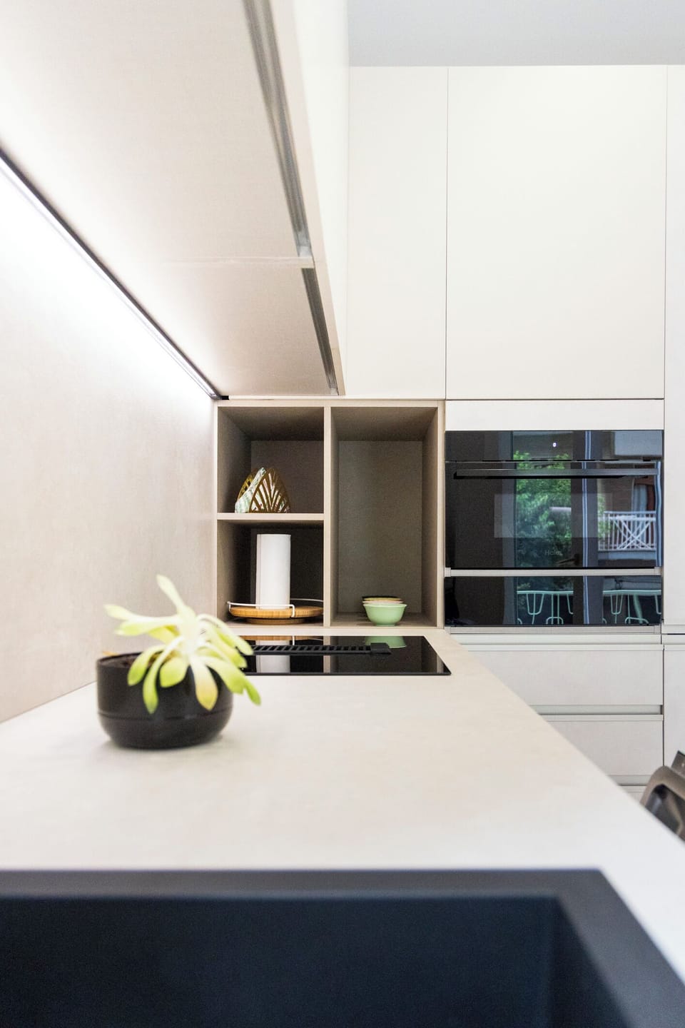 Luxury Apartment, Balcony, City View | Private kitchen | Cleaning supplies, freezer
