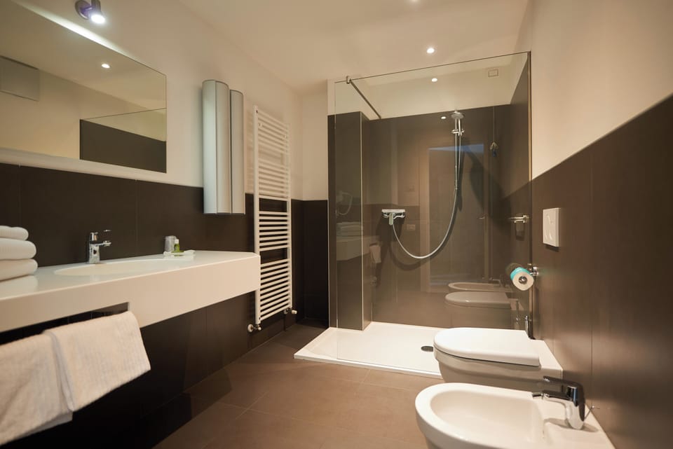 Panoramic Suite, Lake View | Bathroom | Shower, hair dryer, towels, soap