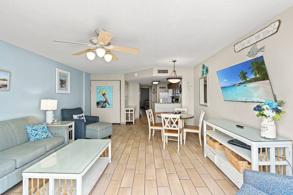 Condo, 1 Bedroom, Balcony, Oceanfront (III-PH64) | Living area | TV