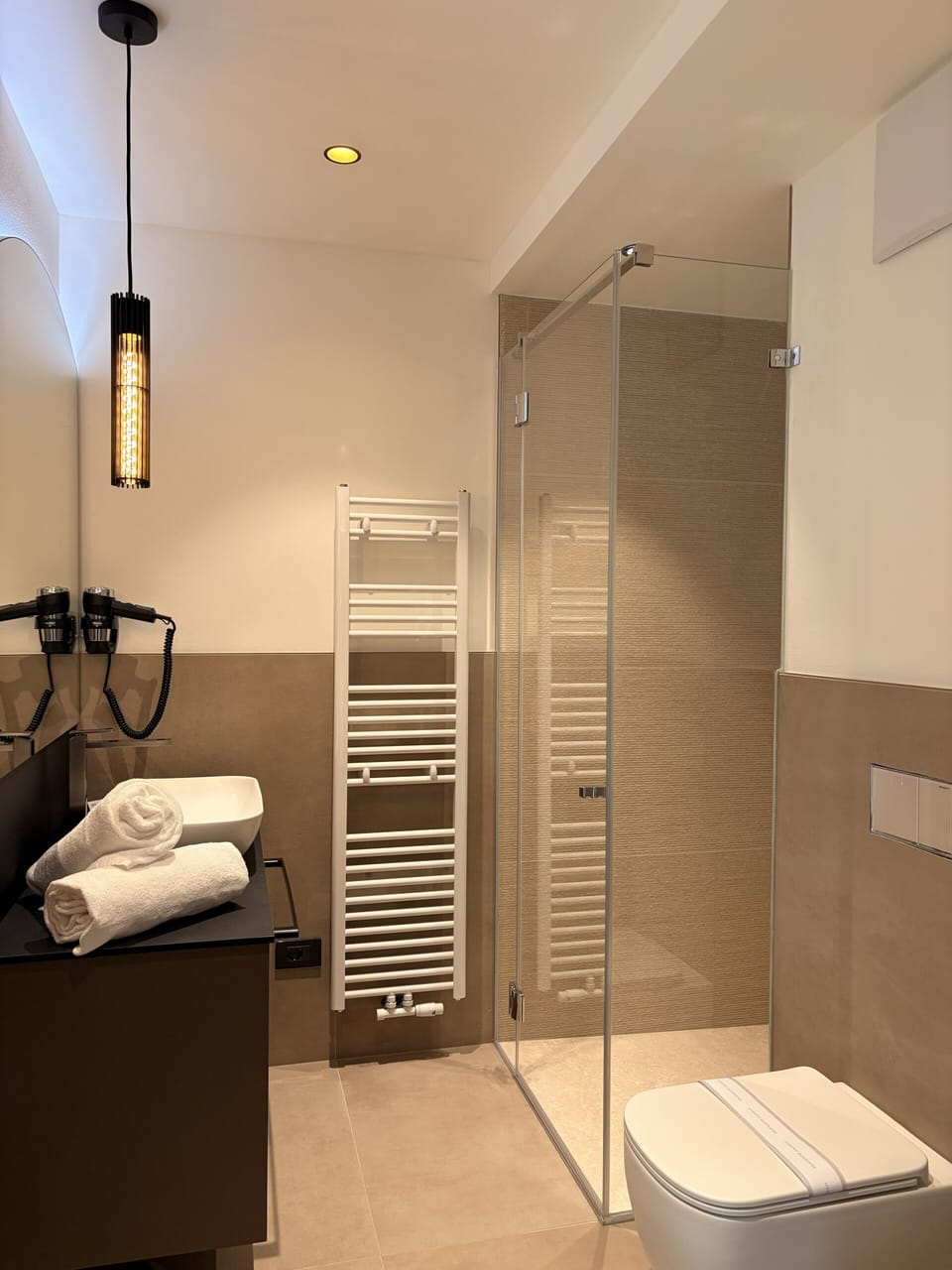 Hair dryer, towels