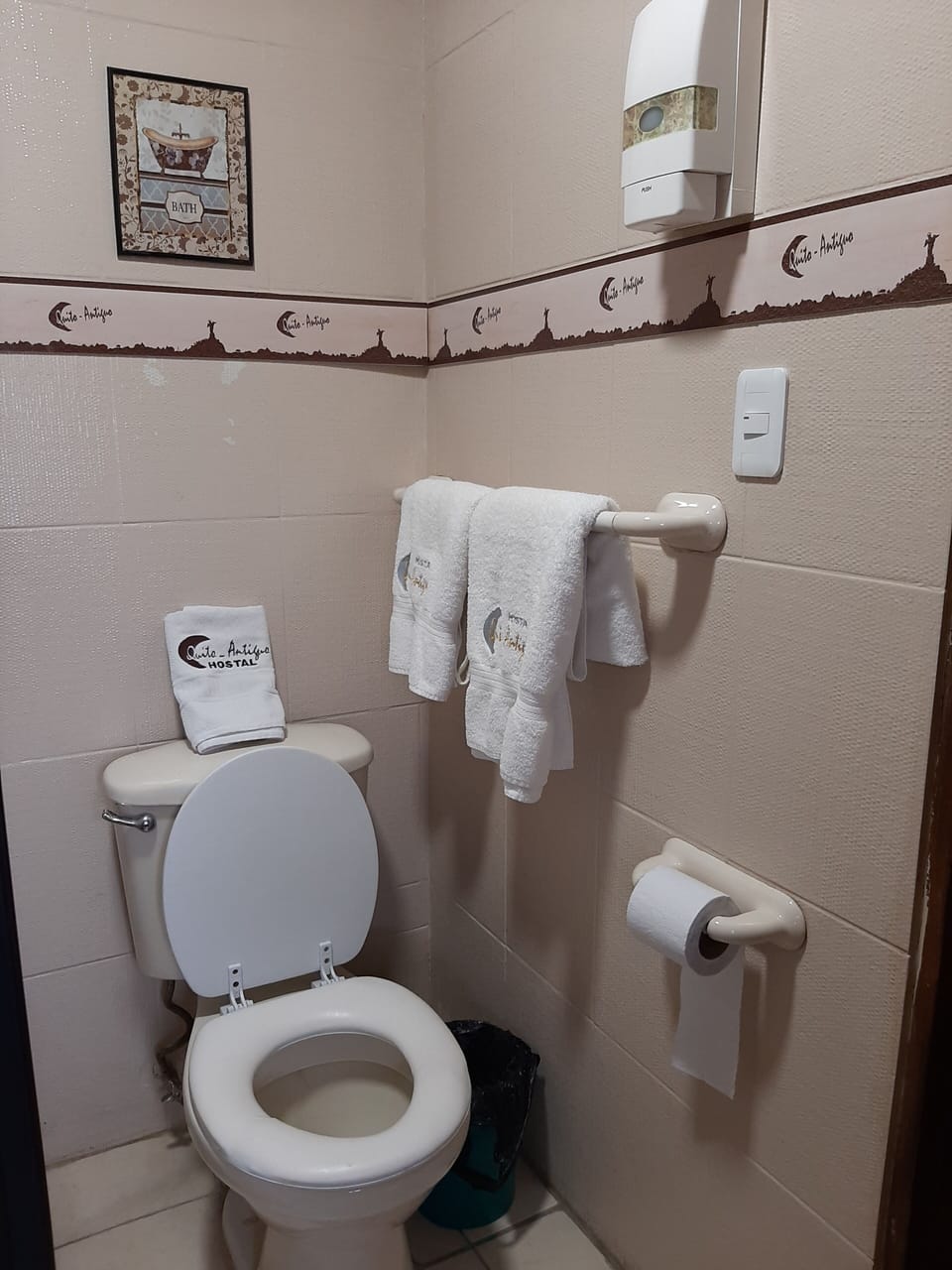 Shower, free toiletries, towels