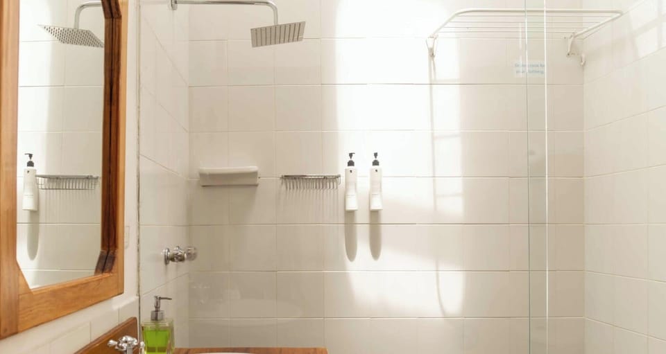 Tarrazu COFFEE LODGE, 1 double bed or 2 singles, private bathroom, garden views | Bathroom | Shower, towels, soap, shampoo