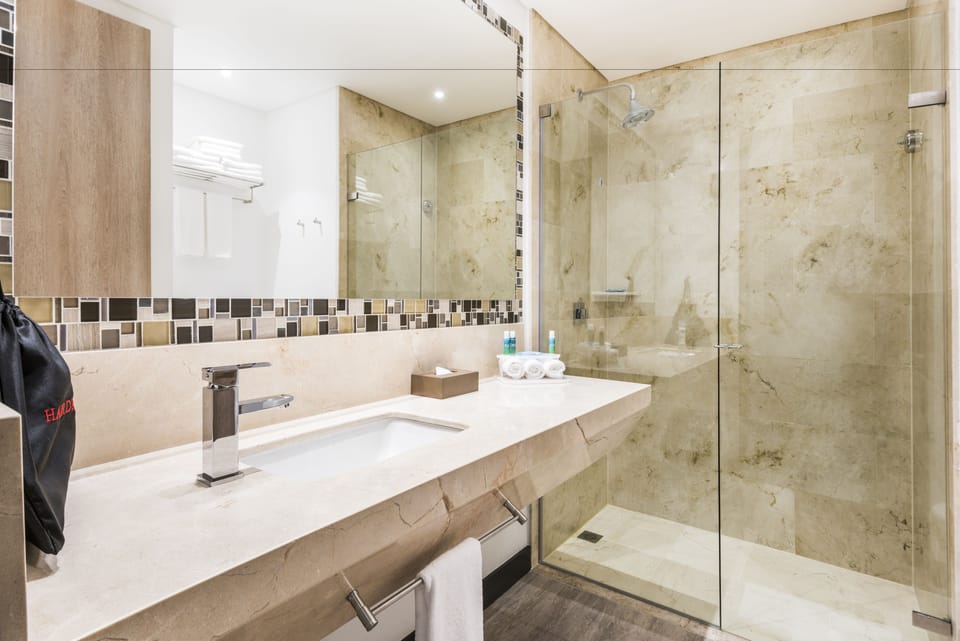 Standard Room, 1 King Bed (Extra Space) | Bathroom | Shower, free toiletries, hair dryer, towels