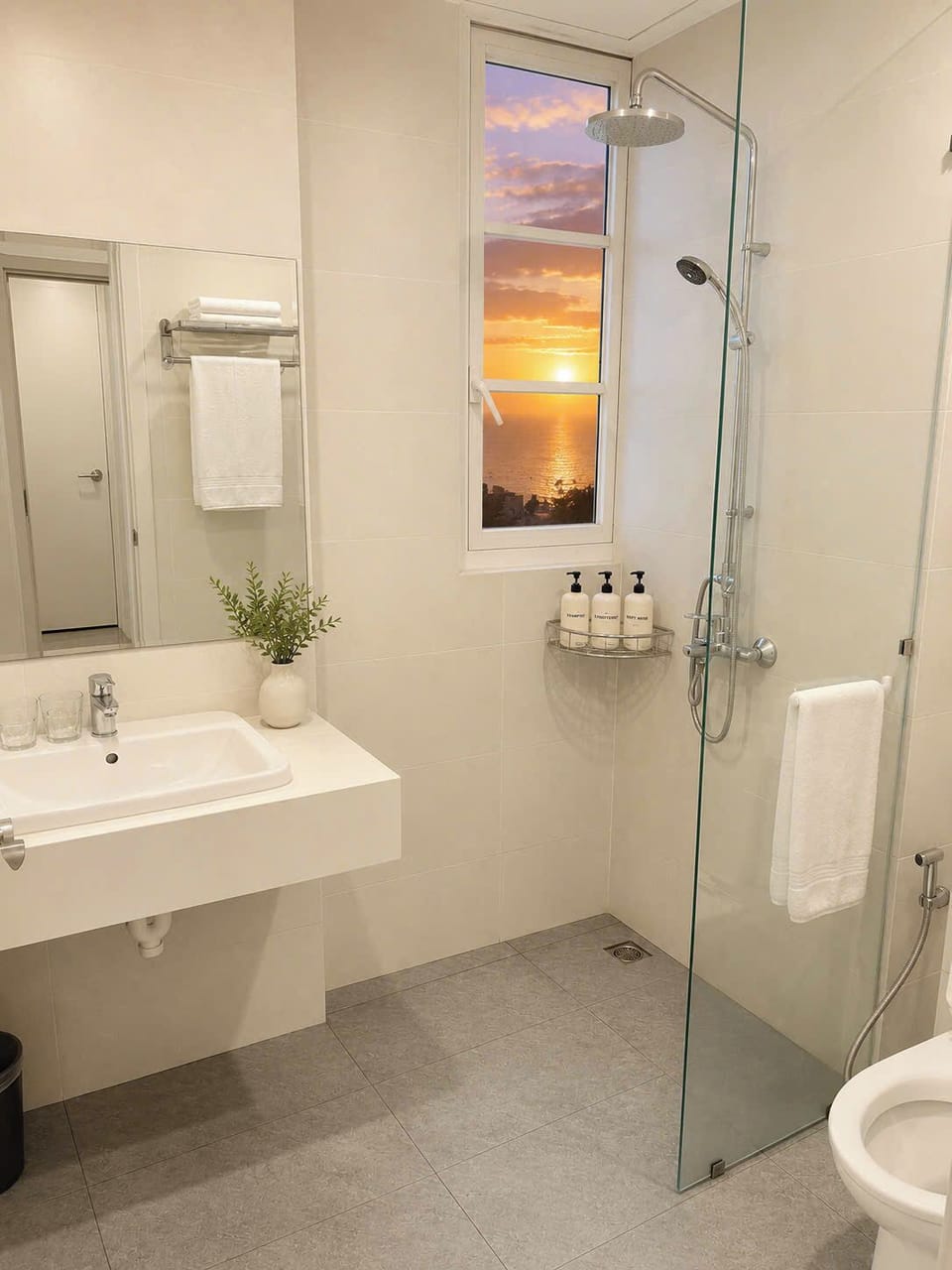 Family Apartment, Partial Ocean View | Bathroom | Free toiletries, hair dryer, towels, soap