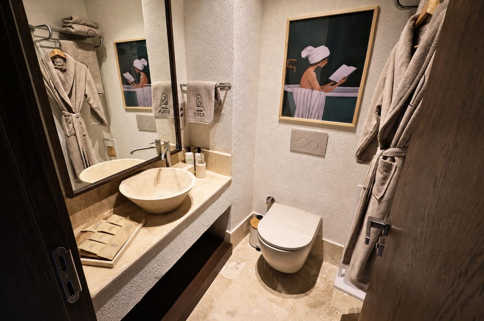 Suite, Pool View | Bathroom | Free toiletries, hair dryer, towels, soap