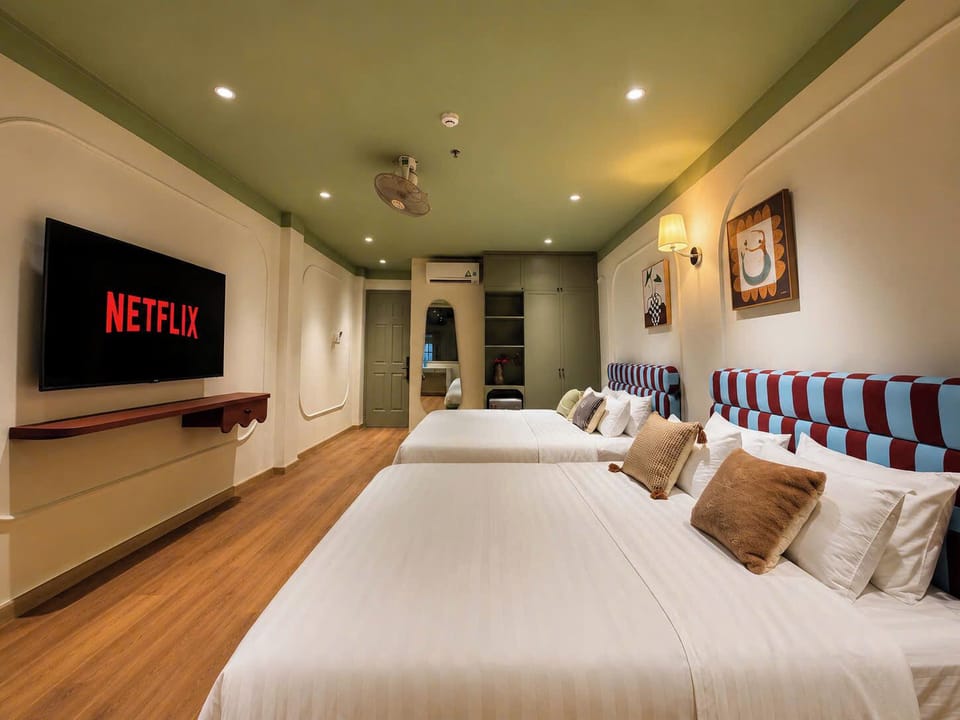 Family Double or Twin Room, City View | In-room business center