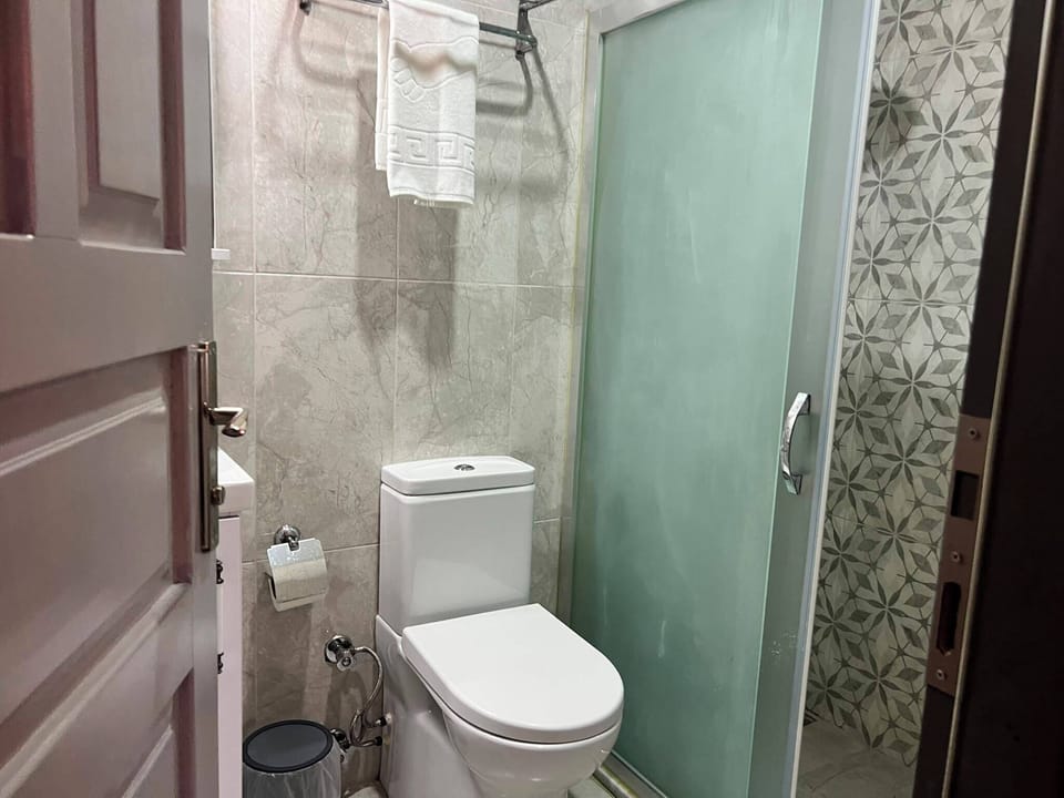 Comfort Double Room | Bathroom | Shower, hair dryer, towels, soap