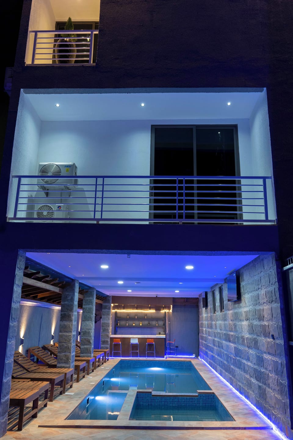 Indoor pool, outdoor pool, open open 24 hours, pool umbrellas