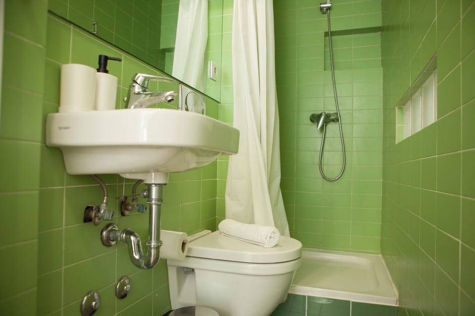 Economy Twin Room | Bathroom | Shower, hair dryer, towels, soap