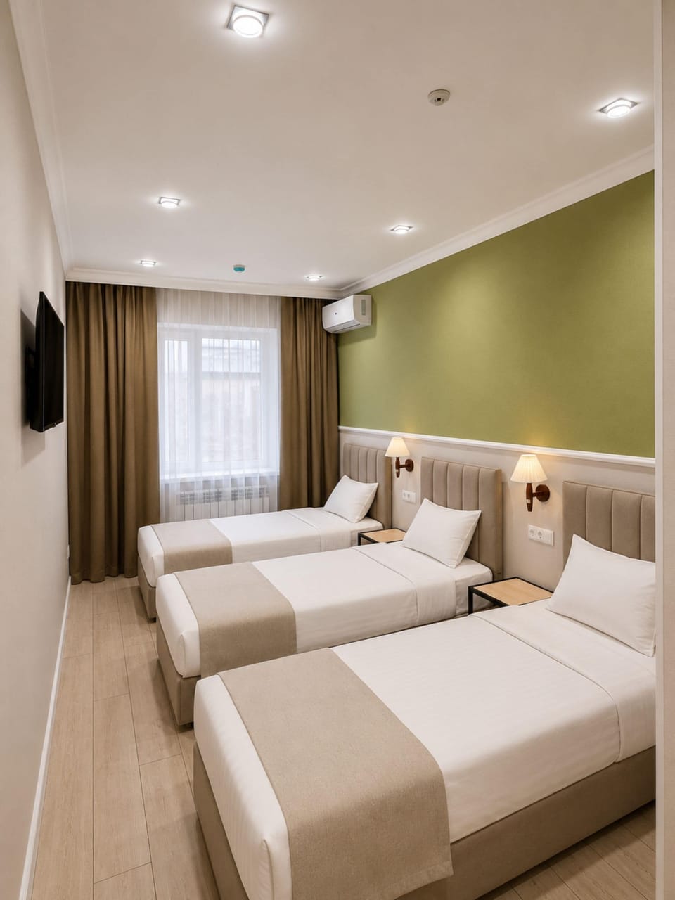 Standard Triple Room, Pool View | In-room safe, desk, laptop workspace, blackout drapes