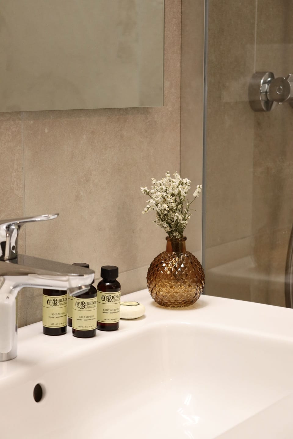 Free toiletries, hair dryer, towels