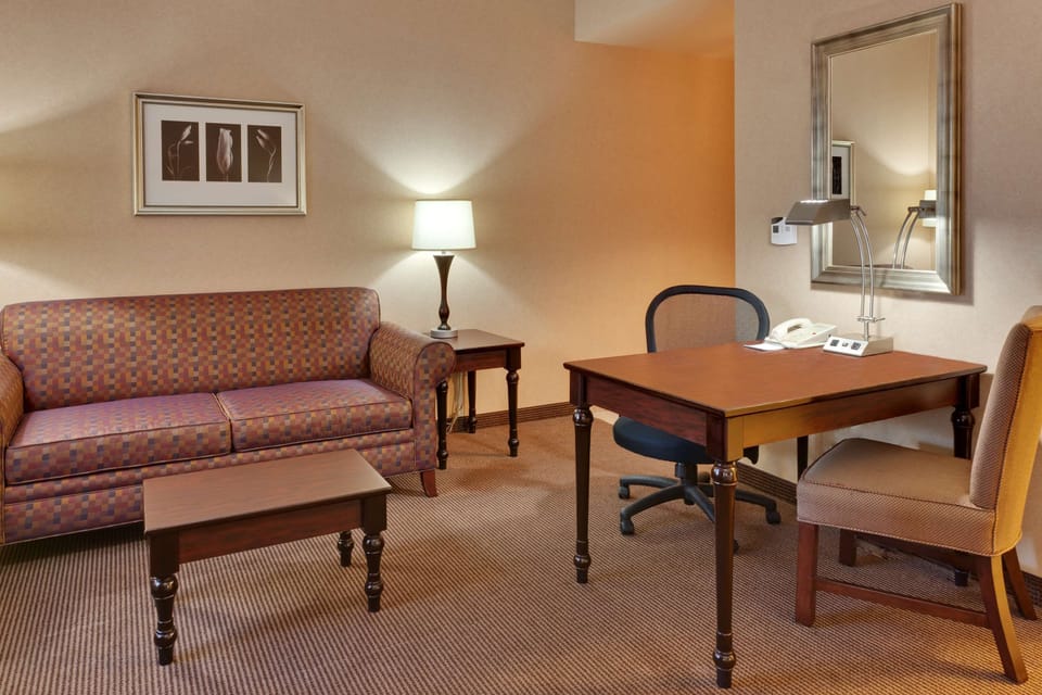 Suite, 1 King Bed, Non Smoking | Living area | 25-inch flat-screen TV with cable channels, TV, video-game console