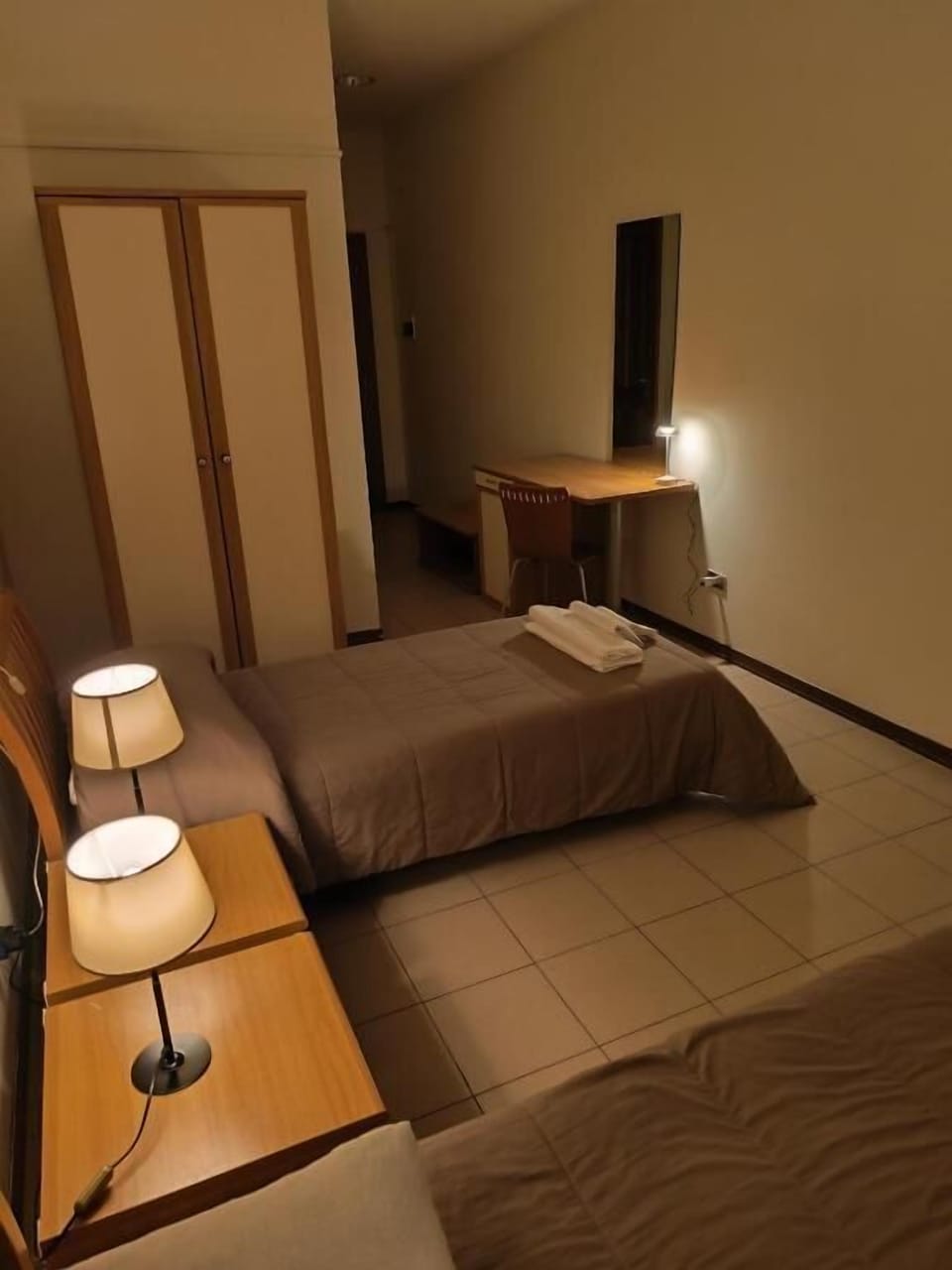 Desk, laptop workspace, iron/ironing board (on request), WiFi (free)