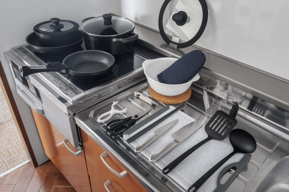 Apartment | Private kitchen | Coffee/tea maker, fridge, microwave, stovetop