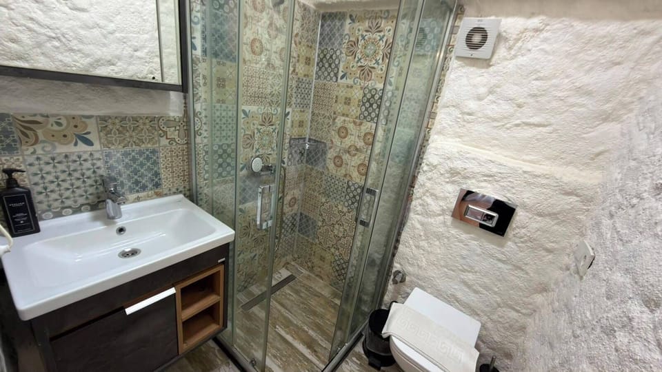 Economy Room | Bathroom | Hair dryer, towels, soap, shampoo