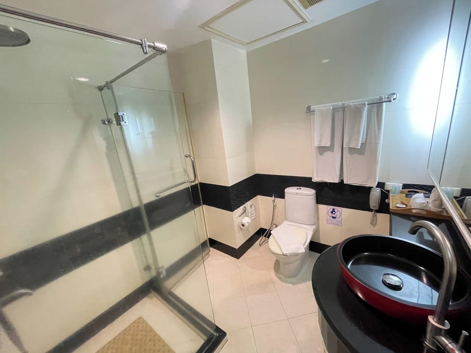 Deluxe Twin Room | Bathroom | Free toiletries, hair dryer, towels, soap