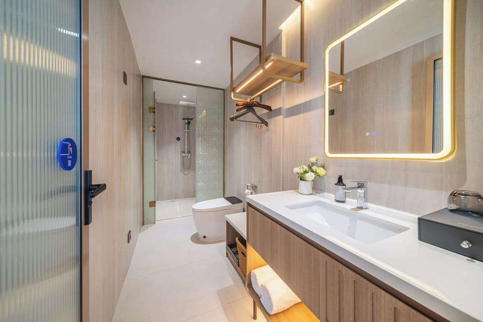 Single Room | Bathroom | Hair dryer, towels, shampoo, toilet paper