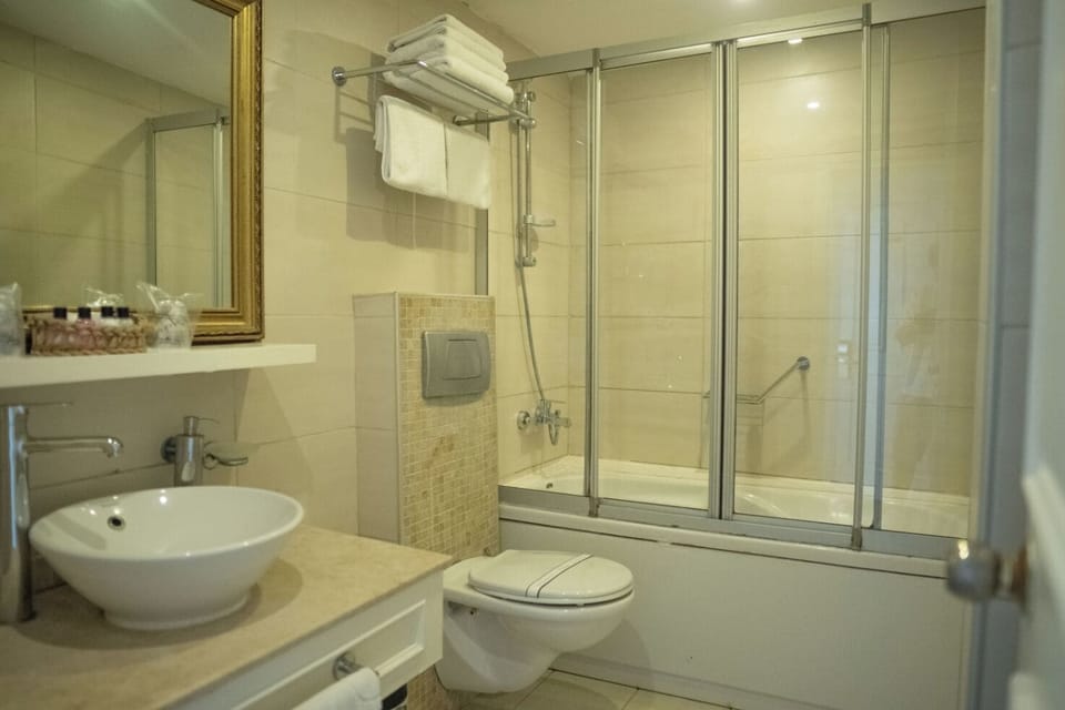 Free toiletries, hair dryer, slippers, towels