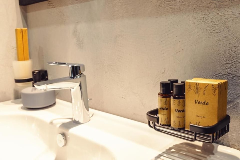 Shower, free toiletries, hair dryer, slippers