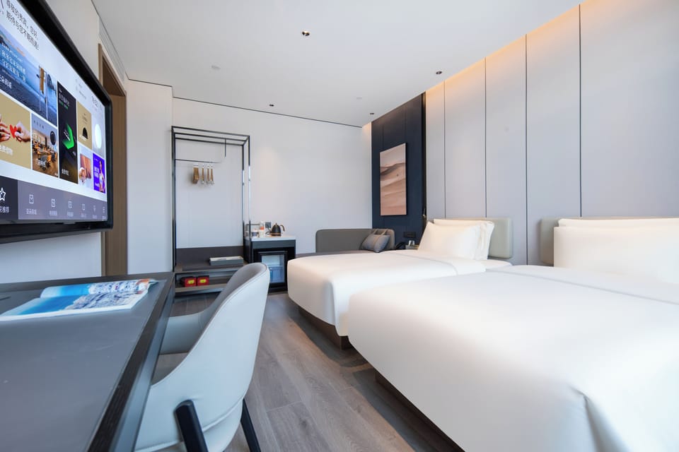 Superior Double Room, Multiple Beds | Memory foam beds, minibar (free items), desk, blackout drapes