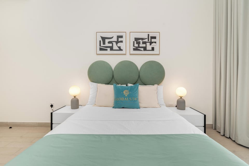 Deluxe Apartment, 2 Bedrooms, Balcony, Pool View | Desk, iron/ironing board, WiFi (free), individually decorated