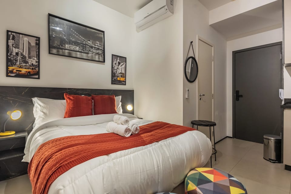 Romantic Apartment, 1 Double Bed, Kitchen, City View | Laptop workspace, iron/ironing board, WiFi (free)