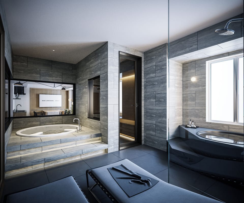 Sauna Suite Room, Non Smoking | Bathroom | Hair dryer, slippers, towels, shampoo