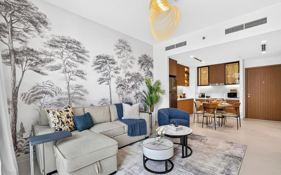 Luxury Apartment, 1 King Bed with Sofa bed, City View | Living area | 65-inch Smart TV with digital channels, Netflix, streaming services