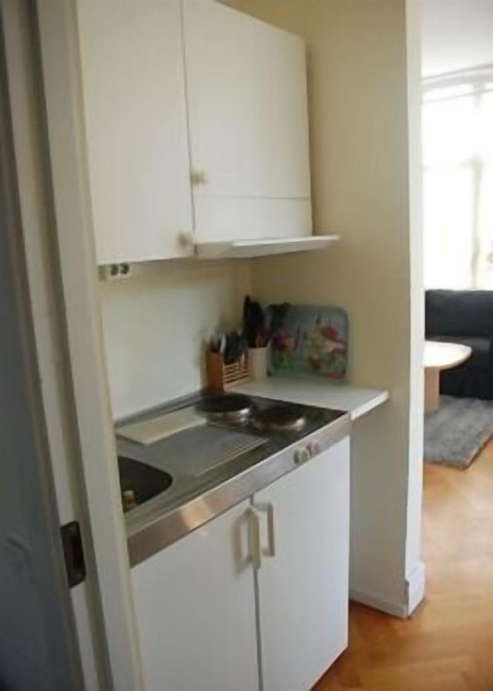 1 bedroom, desk, blackout drapes, iron/ironing board