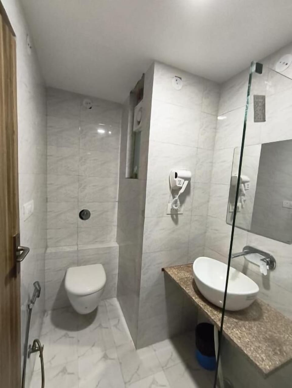 Hair dryer, towels