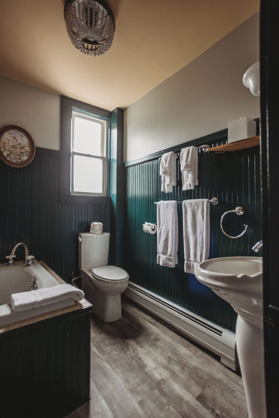 Standard Double Room, 2 Queen Beds | Bathroom | Hair dryer, towels, soap, shampoo