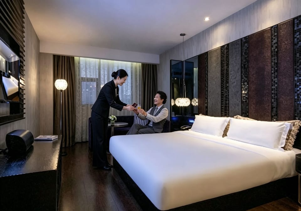 Business Double Room, City View | Down comforters, in-room safe, laptop workspace, blackout drapes