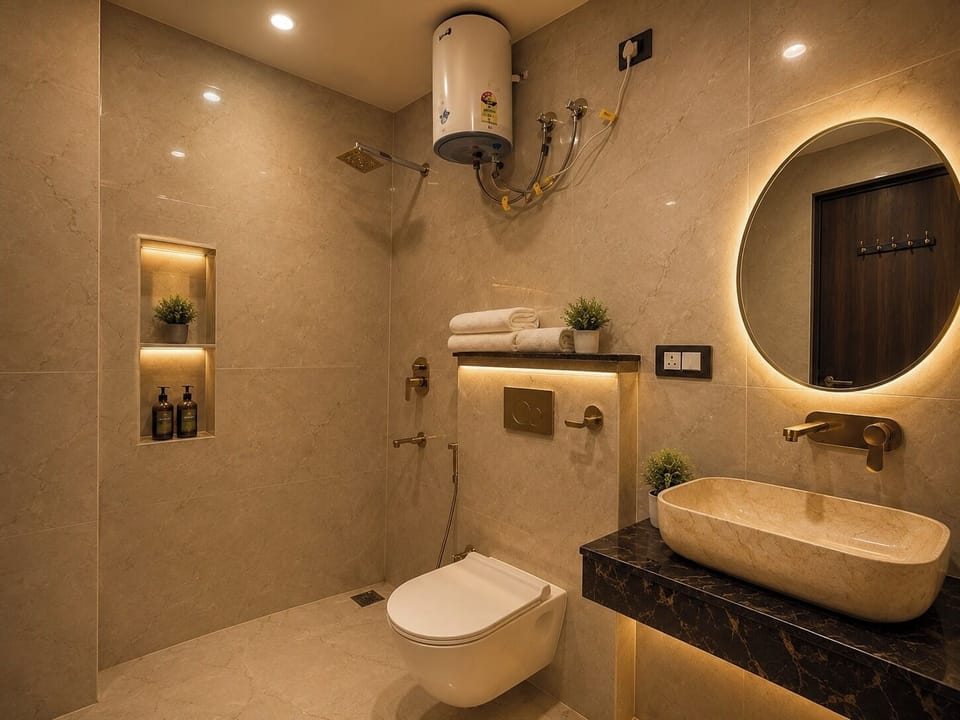 Double Room, Balcony, Ocean View | Bathroom | Shower, free toiletries, hair dryer, slippers