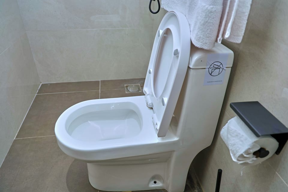 Hair dryer, slippers, towels, soap