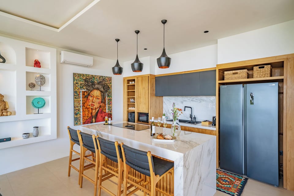 Villa, 3 Bedrooms, Private Pool, Ocean View | Private kitchen | Coffee/tea maker, fridge, microwave, electric kettle