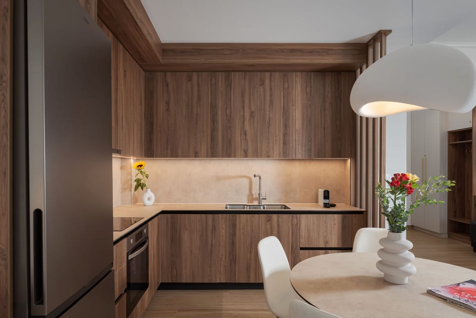 Apartment, 2 Bedrooms | Private kitchen | Toaster, eco-friendly cleaning products, paper towels, dining table