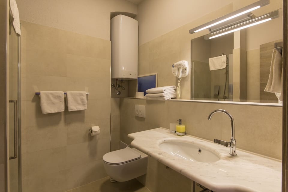 Triple Room | Bathroom | Shower, hair dryer, towels