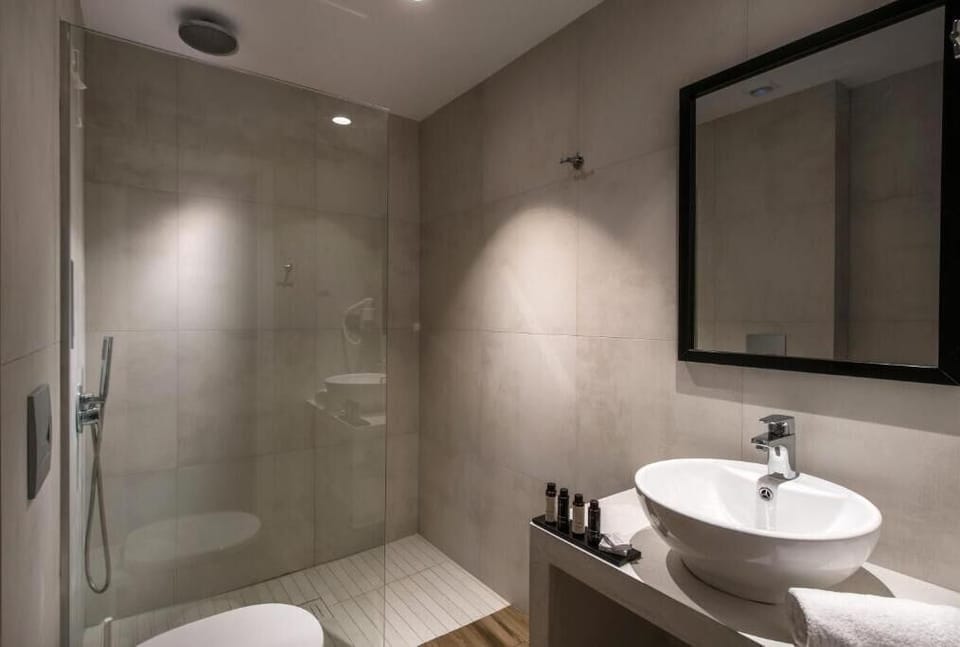 Junior Suite | Bathroom | Eco-friendly toiletries, hair dryer, towels