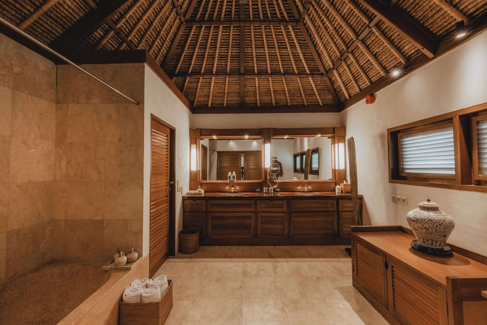 Garden View Two Bedroom Pool Villa | Bathroom | Separate tub and shower, deep soaking tub, free toiletries, hair dryer